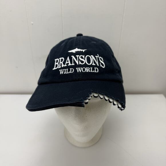 Shark Bite Hat Cap Blue White Bransons Wild World Strapback Adjustable - Picture 2 of 10